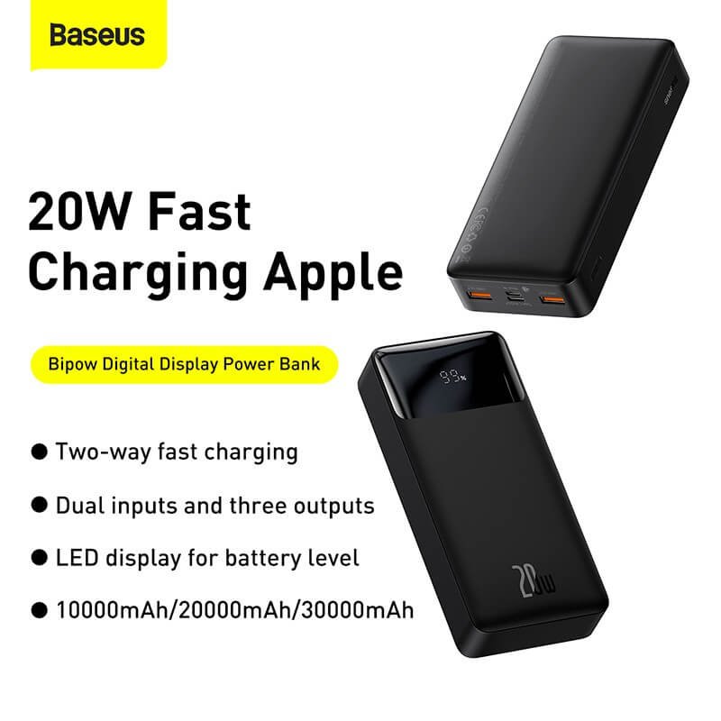 Baseus Bipow Digital Display 20W 20000mAh Power Bank